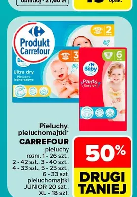 Pieluchy Carrefour rozm. 6 promocja w Carrefour