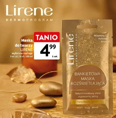 Maska do twarzy Lirene Bankietowa maska rozświetlająca promocja w Intermarche