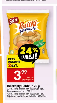 Biszkopty Petitki San promocja w Twój Market