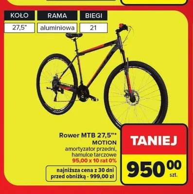 Rower MTB Motion 27,5" promocja w Carrefour