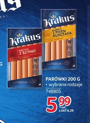 Parówki z szynki Krakus promocja w Selgros