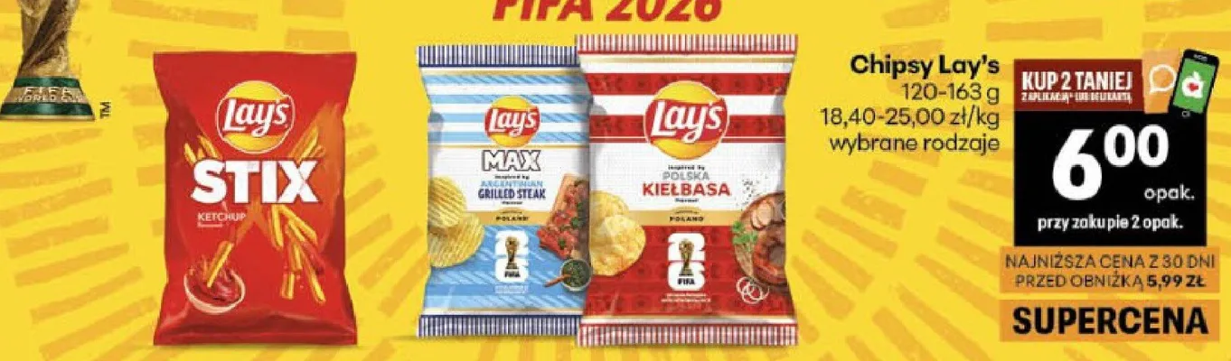 Chipsy max grilled steak promocja w Delikatesy Centrum