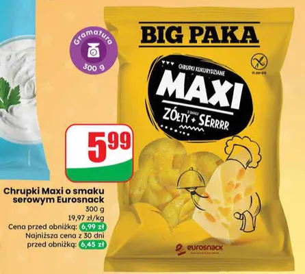 Chrupki Maxi o smaku serowym promocja w Dino