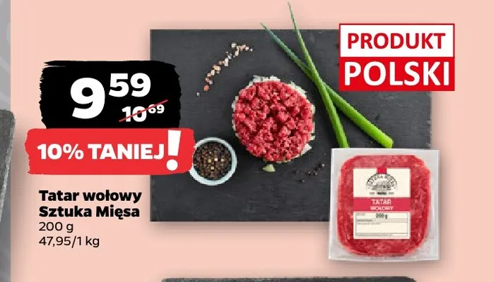 Tatar wołowy Sztuka Mięsa promocja w Netto