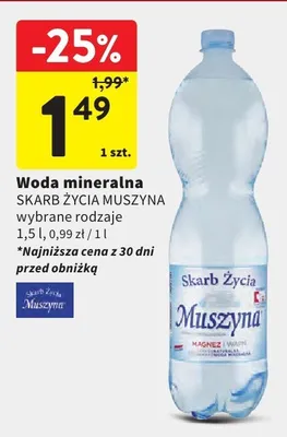 Woda mineralna niegazowana promocja w Intermarche