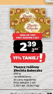 Tłuszcz roślinny Złocista Babeczka promocja w Netto