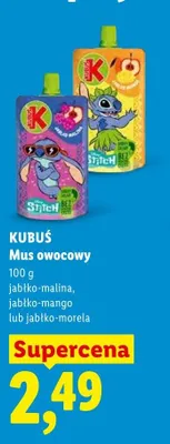 Mus owocowy Kubuś jabłko-morela promocja w Lidl