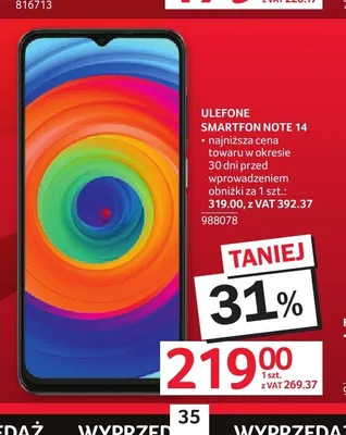 Smartfon ULEFONE Note 14 promocja w Selgros