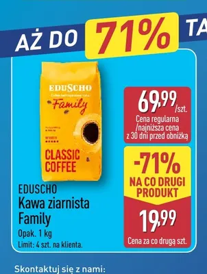 Kawa ziarnista Family Eduscho promocja w Aldi