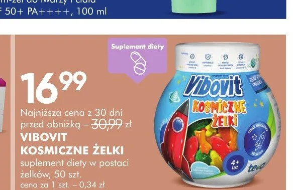 Suplement diety w postaci żelków VIBOVIT KOSMICZNE ŻELKI promocja w Super-Pharm