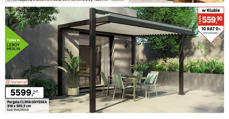 Pergola Naterial Clima Odyssea promocja w Leroy Merlin