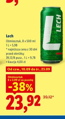 Piwo Lech 8-pak promocja w Lidl