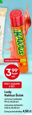 Lody Kaktus Ścisk cytryna-truskawka promocja w Żabka