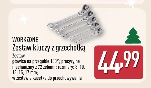 Zestaw kluczy z grzechotką Workzone promocja w Aldi