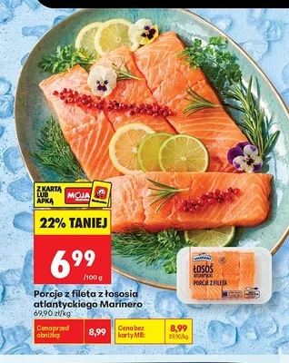 Porcje z fileta z łososia atlantyckiego Marinero promocja w Biedronka