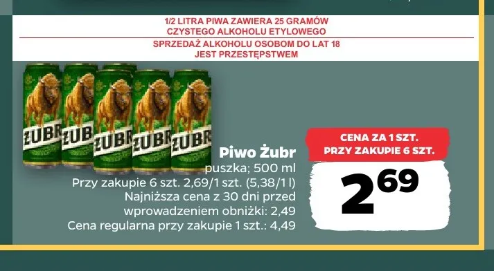 Piwo Żubr promocja w Netto