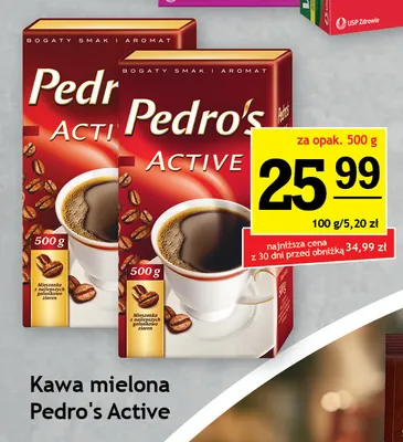 Kawa mielona Pedro's Active promocja w Gram Market