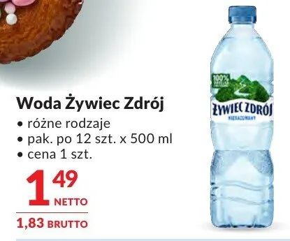 Woda Żywiec Zdrój różne rodzaje promocja w Makro