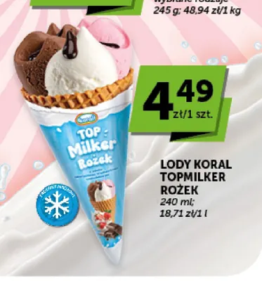 Lody Topmilker Rożek promocja w ABC