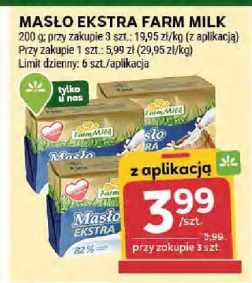 Masło ekstra Farm Milk promocja w Stokrotka