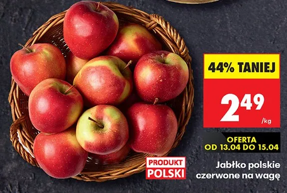 Jabłko polskie czerwone na wagę promocja w Biedronka