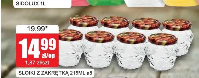 Słoiki z zakrętką 215 ml 8-pak promocja w Bingo