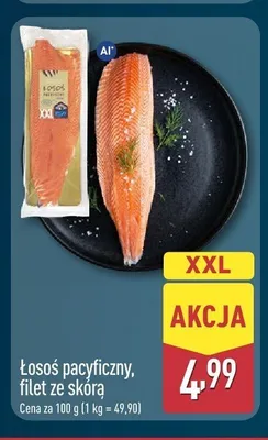 Łosoś pacyficzny filet ze skórą promocja w Aldi