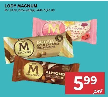 Lody różne rodzaje promocja w Stokrotka