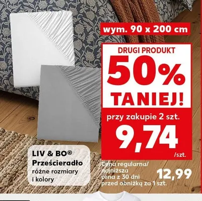 Prześcieradło LIV & BO 90x200cm promocja w Kaufland