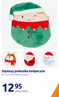 Squeezy poduszka świąteczna ok. 32x16 cm promocja w Action