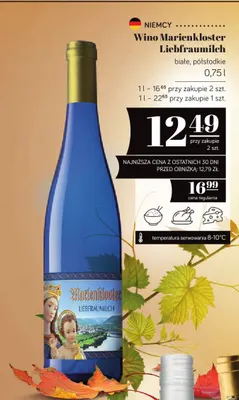 Wino białe Marienkloster Liebfraumilch półsłodkie promocja w POLOmarket