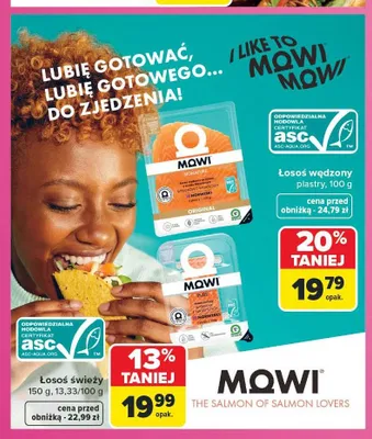 Łosoś wędzony plastry Mowi promocja w Carrefour