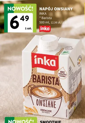 Napój owsiany Inka Barista promocja w Intermarche