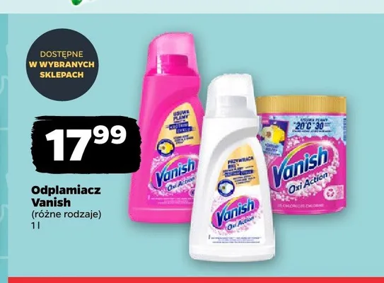 Odplamiacz do tkanin Vanish Oxi Action Pink promocja w Netto