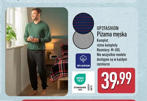 Piżama męska UP2FASHION promocja w Aldi