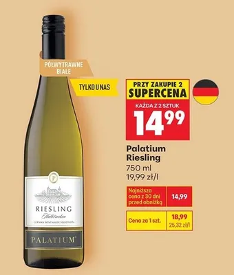 Wino Riesling Palatium promocja w Biedronka