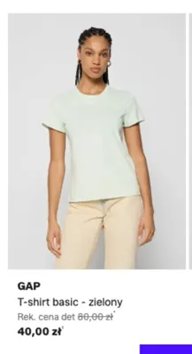 T-shirt basic GAP zielony promocja w Lounge by Zalando