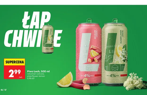 Piwo Lech elderflower-lemon promocja w Biedronka