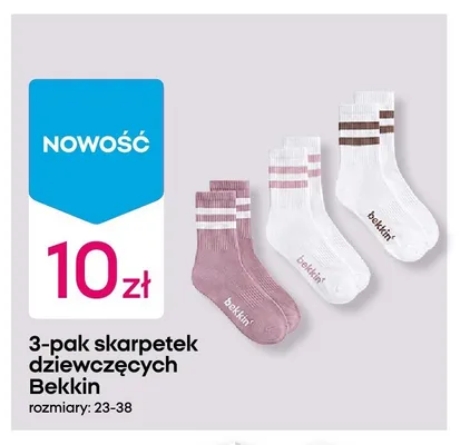 Skarpetki dziewczęce Bekkin 3-pak promocja w Pepco