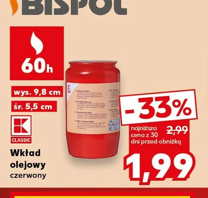 Wkład olejowy czerwony K-Classic promocja w Kaufland