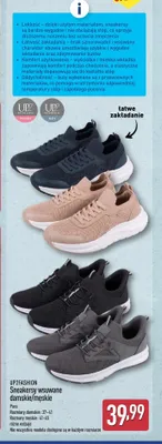 Sneakersy wsuwane damskie/męskie UP2FASHION granatowe promocja w Aldi