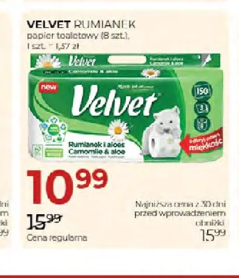 Papier toaletowy Rumianek Velvet promocja w Drogerie Jawa