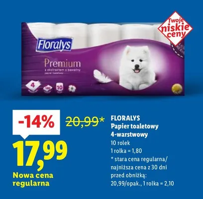 Papier toaletowy 4-warstwowy Premium promocja w Lidl