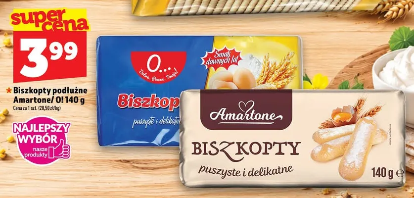 Biszkopty podłużne Amartone promocja w TOPAZ