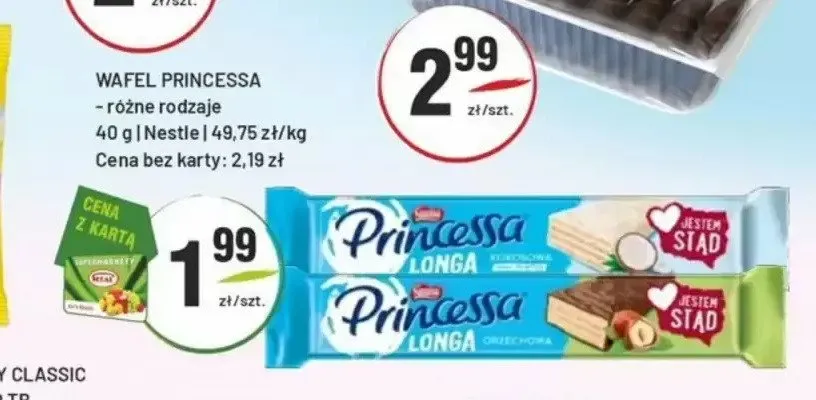 Wafel Princessa Longa mleczna promocja w Sedal