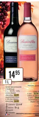 Wino różowe Beauvillon półsłodkie promocja w Dino