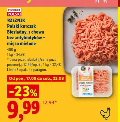 Mięso mielone z kurczaka Rzeźnik promocja w Lidl