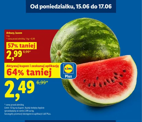 Arbuz luzem promocja w Lidl