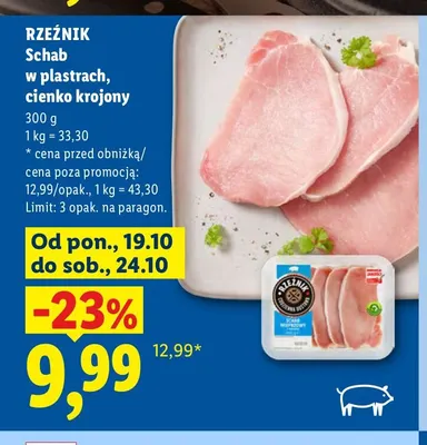 Schab w plastrach cienko krojony Rzeźnik promocja w Lidl