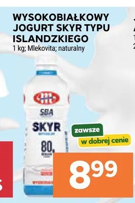 Jogurt Skyr typu islandzkiego wysokobiałkowy naturalny Mlekovita promocja w Stokrotka